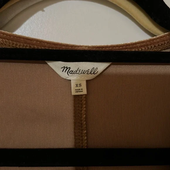 Madewell gold velvet balloon mini dress - Picture 4 of 5